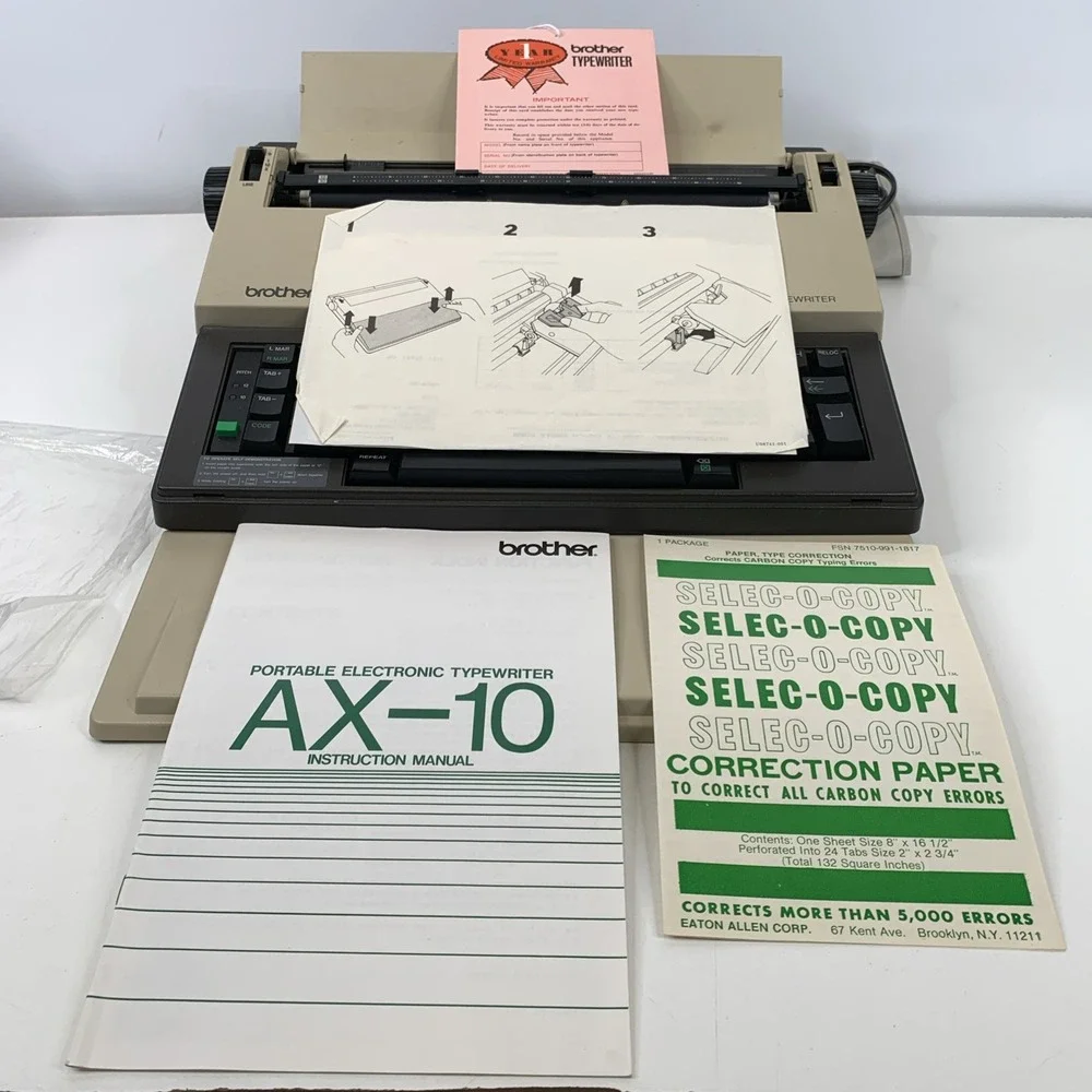 VTG Brother AX-10 Electronic Typewriter Portable‎ Retro Tested Great Condition